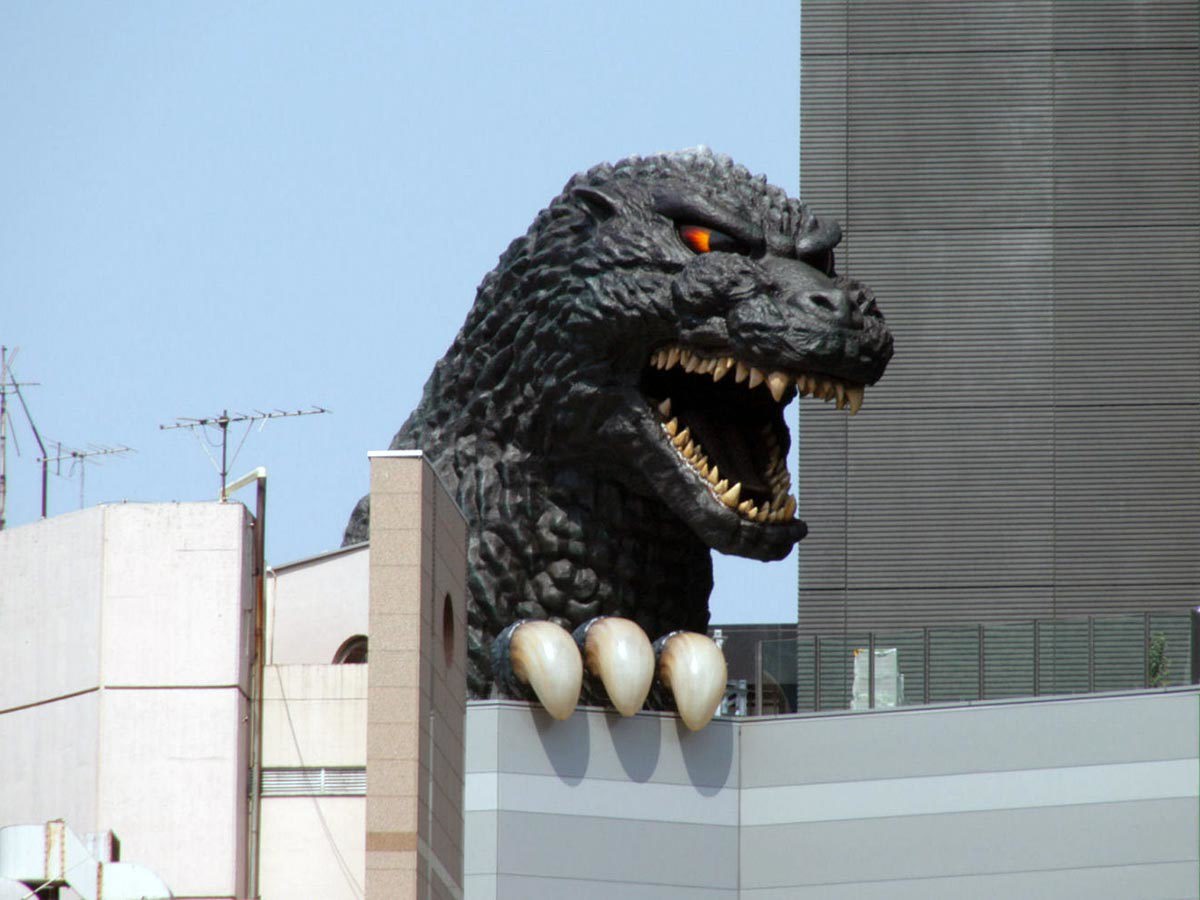 Godzilla's head in Shinjuku